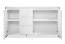 Sideboard >Denver< in weiß / Dekor Artisan Oak - 160x88x40cm (BxHxT)