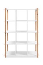 Regal >Denver< in weiß / Dekor Artisan Oak - 107x145x39cm (BxHxT)