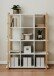 Regal >Denver< in weiß / Dekor Artisan Oak - 107x145x39cm (BxHxT)