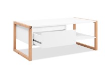 Couchtisch >Denver< in weiß / Dekor Artisan Oak - 100x40x55cm (BxHxT)