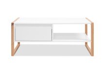 Couchtisch >Denver< in weiß / Dekor Artisan Oak - 100x40x55cm (BxHxT)