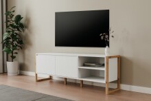 Lowboard >Denver< in weiß / Dekor Artisan Oak - 160x55x40cm (BxHxT)