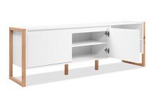 Lowboard >Denver< in weiß / Dekor Artisan Oak - 160x55x40cm (BxHxT)