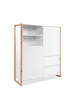 Highboard >Denver< in weiß / Dekor Artisan...