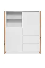 Highboard >Denver< in weiß / Dekor Artisan...