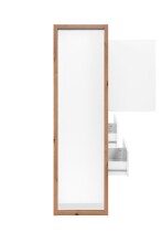 Highboard >Denver< in weiß / Dekor Artisan Oak - 120x139x40cm (BxHxT)