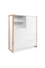 Highboard >Denver< in weiß / Dekor Artisan...
