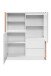 Highboard >Denver< in weiß / Dekor Artisan Oak - 120x139x40cm (BxHxT)