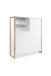 Highboard >Denver< in weiß / Dekor Artisan Oak - 120x139x40cm (BxHxT)