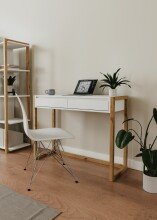 Konsolentisch >Denver< in weiß / Dekor Artisan Oak - 100x75x35cm (BxHxT)