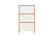 Schuhkipper >Denver< in weiß / Dekor Artisan Oak - 70x125x25cm (BxHxT)