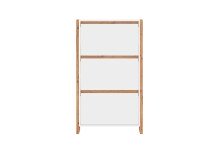 Schuhkipper >Denver< in weiß / Dekor Artisan Oak - 70x125x25cm (BxHxT)