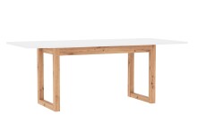 Kulissen-Esstisch >Denver< ausziehbar auf 200 cm, weiß / Dekor Artisan Oak - 160x75x90cm (BxHxT)