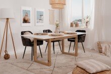 Kulissen-Esstisch >Denver< ausziehbar auf 200 cm, weiß / Dekor Artisan Oak - 160x75x90cm (BxHxT)