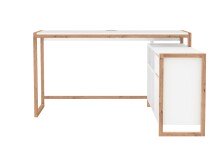 Eckschreibtisch >Denver< in weiß / Dekor Artisan Oak - 139x75x139cm (BxHxT)