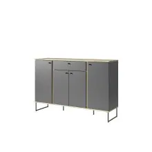 Sideboard >Kandoo< in Anthrazit / Evoke Oak Dekor -...