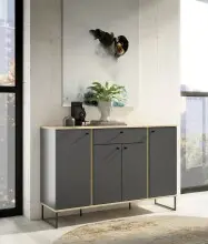 Sideboard >Kandoo< in Anthrazit / Evoke Oak Dekor -...