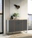 Sideboard >Kandoo< in Anthrazit / Evoke Oak Dekor - 135x89x38 (BxHxT)