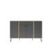 Sideboard >Kandoo< in Anthrazit / Evoke Oak Dekor - 135x89x38 (BxHxT)