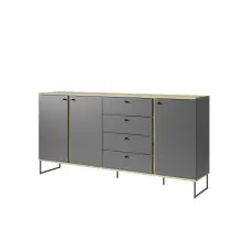 Sideboard >Kandoo< in Anthrazit / Evoke Oak,...