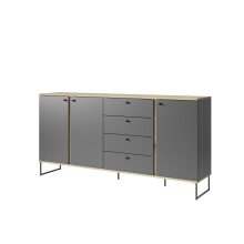 Sideboard >Kandoo< in Anthrazit / Evoke Oak,...