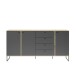 Sideboard >Kandoo< in Anthrazit / Evoke Oak, Holzwerkstoff - 180x89x38cm (BxHxT)