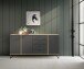 Sideboard >Kandoo< in Anthrazit / Evoke Oak, Holzwerkstoff - 180x89x38cm (BxHxT)