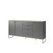 Sideboard >Kandoo< in Anthrazit / Evoke Oak, Holzwerkstoff - 180x89x38cm (BxHxT)