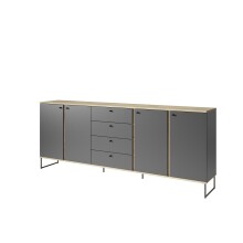 Sideboard >Kandoo< in Anthrazit / Evoke Oak Dekor -...