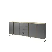 Sideboard >Kandoo< in Anthrazit / Evoke Oak Dekor -...