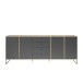 Sideboard >Kandoo< in Anthrazit / Evoke Oak Dekor - 225x89x38 (BxHxT)