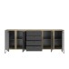 Sideboard >Kandoo< in Anthrazit / Evoke Oak Dekor - 225x89x38 (BxHxT)