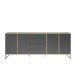 Sideboard >Kandoo< in Anthrazit / Evoke Oak Dekor - 225x89x38 (BxHxT)