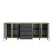 Sideboard >Kandoo< in Anthrazit / Evoke Oak Dekor - 225x89x38 (BxHxT)