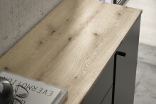 Lowboard >Kandoo< in Anthrazit / Evoke Oak Dekor - 225x59x38 (BxHxT)