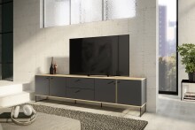 Lowboard >Kandoo< in Anthrazit / Evoke Oak Dekor -...