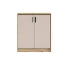 Kommode >Nelly< in Artisan Eiche Dekor / Cashmere - 74x86x50cm (BxHxT)