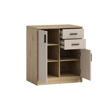 Kommode >Nelly< in Artisan Eiche Dekor / Cashmere - 74x86x50cm (BxHxT)