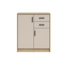 Kommode >Nelly< in Artisan Eiche Dekor / Cashmere - 74x86x50cm (BxHxT)