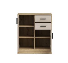 Kommode >Nelly< in Artisan Eiche Dekor / Cashmere - 74x86x50cm (BxHxT)