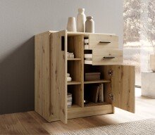 Kommode >Nelly< in Artisan Eiche Dekor - 74x86x50cm (BxHxT)