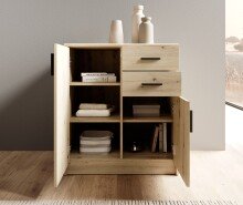 Kommode >Nelly< in Artisan Eiche Dekor - 74x86x50cm (BxHxT)