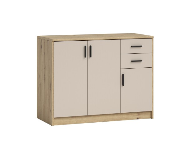 Kommode >Nelly< in Artisan Eiche Dekor / Cashmere - 109x86x50cm (BxHxT)