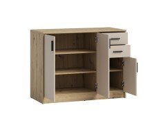 Kommode >Nelly< in Artisan Eiche Dekor / Cashmere - 109x86x50cm (BxHxT)