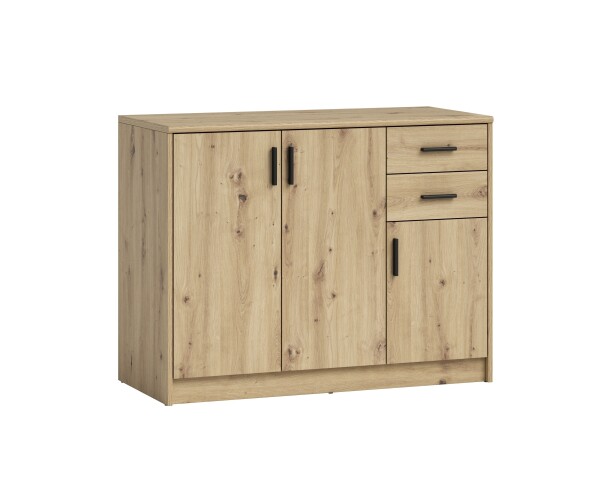 Kommode >Nelly< in Artisan Eiche Dekor - 109x86x50cm (BxHxT)