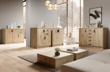 Kommode >Nelly< in Artisan Eiche Dekor - 109x86x50cm (BxHxT)