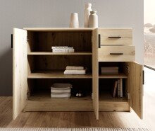 Kommode >Nelly< in Artisan Eiche Dekor - 109x86x50cm (BxHxT)