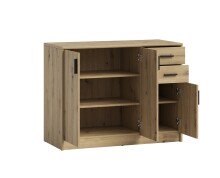 Kommode >Nelly< in Artisan Eiche Dekor - 109x86x50cm (BxHxT)