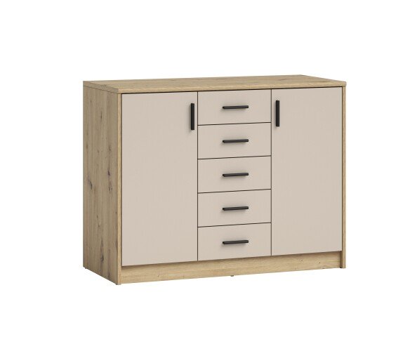 Kommode >Nelly< in Artisan Eiche Dekor / Cashmere - 109x86x50cm (BxHxT)