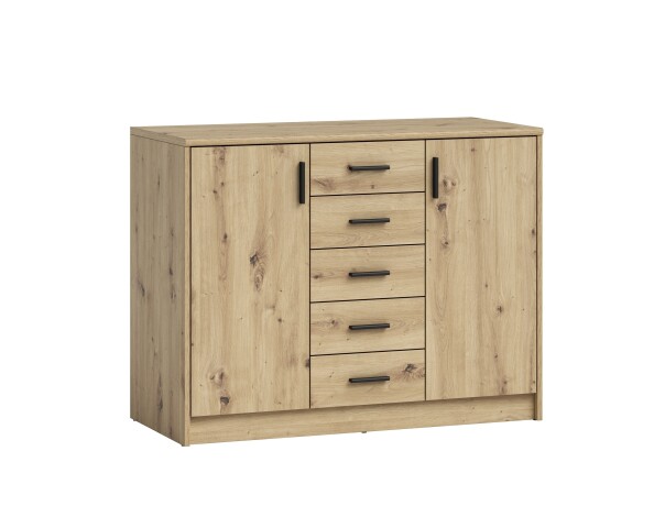 Kommode >Nelly< in Artisan Eiche Dekor - 109x86x50cm (BxHxT)